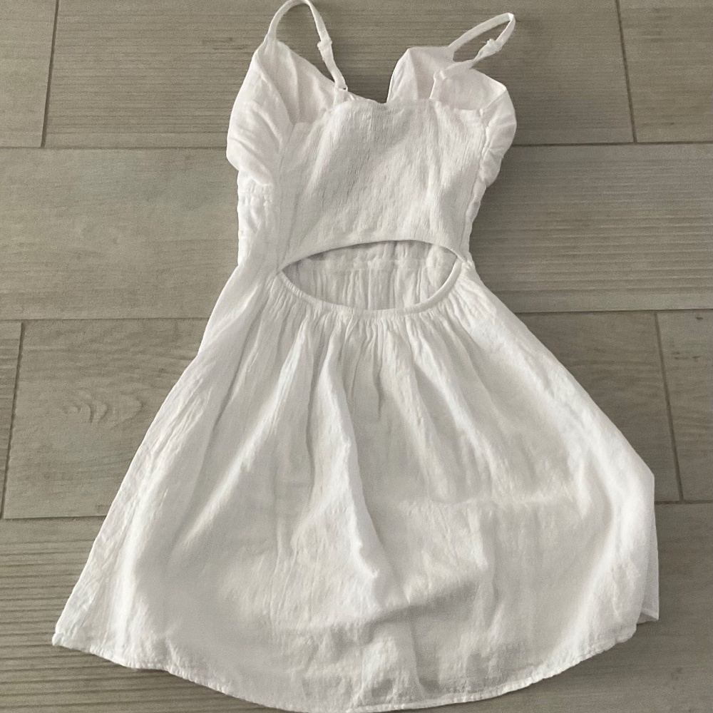 White dress open back